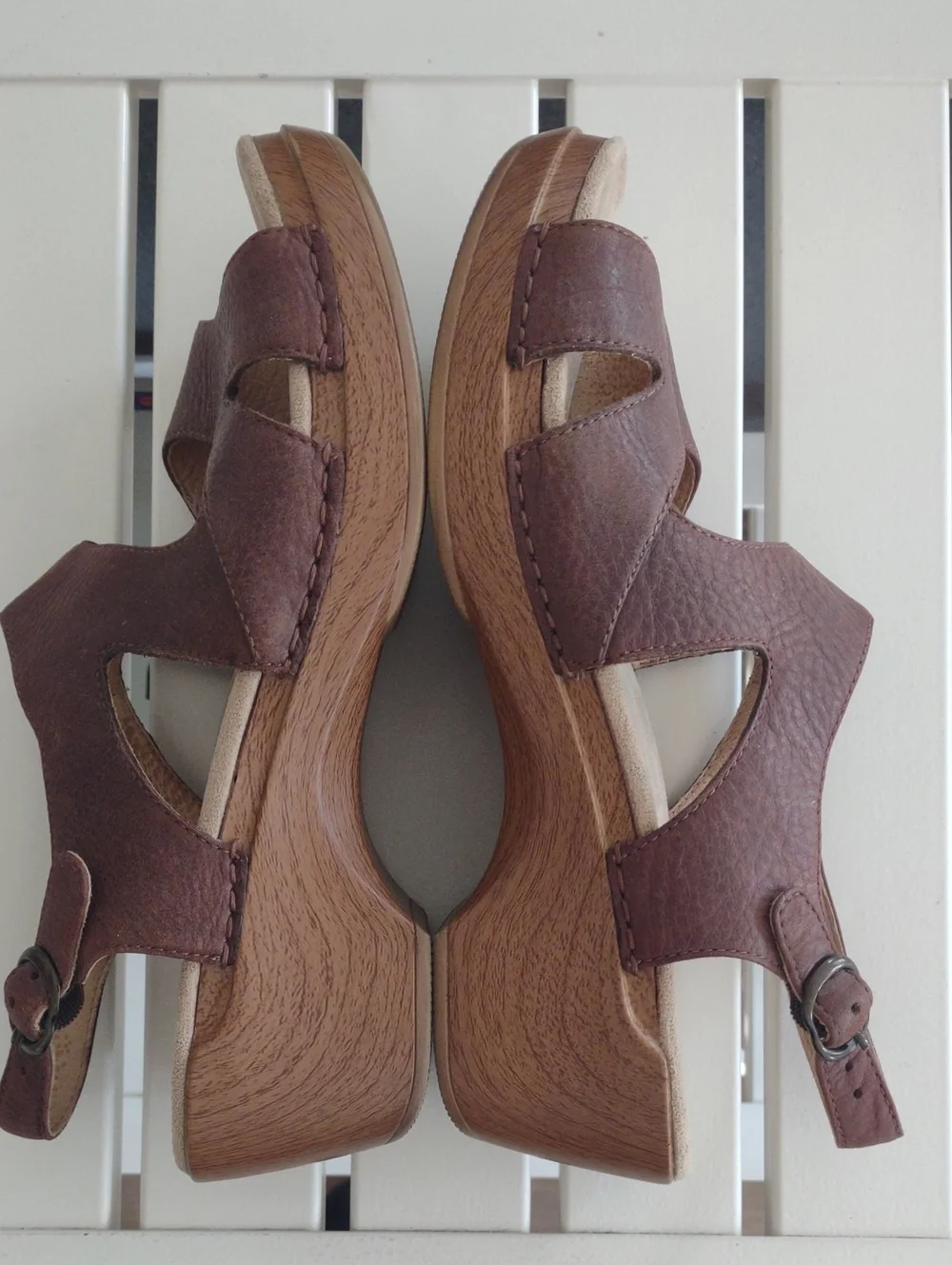 Dansko Leather Strappy Platform Sandal Clog Size 41 Boho Summer Excellent!